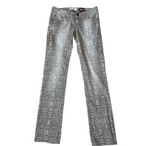 Petrol jeans brand gray & black python print straight leg medium rise denim 28”